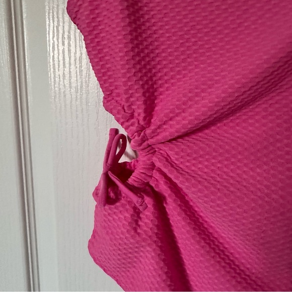 HOT Pink One-Shoulder Swimsuit Barbie kids size 14-16 or women’s small NWOT cute - Picture 3 of 11